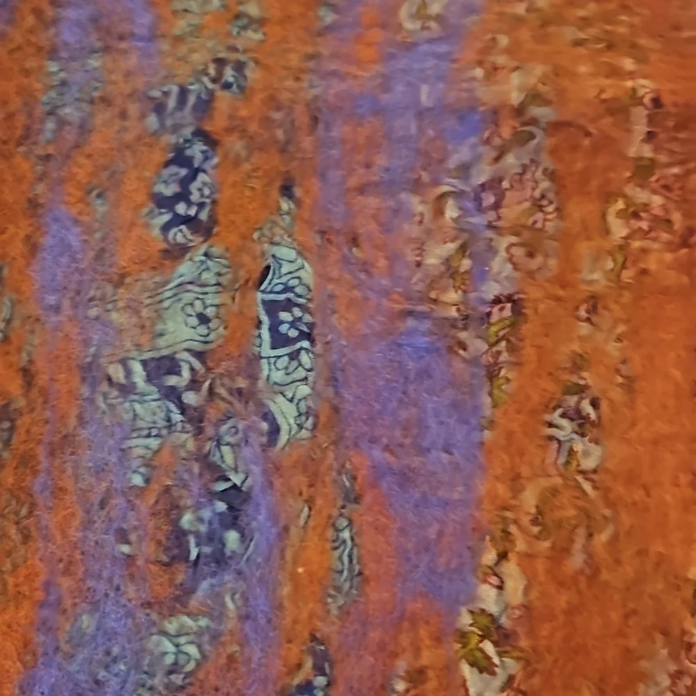Scarf Handcrafted Wool and silk NWT 64x14